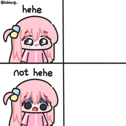  1girl :3 blank_stare blue_eyes bocchi_the_rock! chibi chibi_only closed_mouth commentary cube_hair_ornament gloom_(expression) gotoh_hitori hair_ornament happy highres jacket long_hair lulalang one_side_up open_mouth pink_hair pink_jacket smile template white_background 