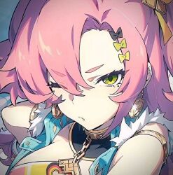  1girl long_hair nicole_demara one_eye_closed pink_hair zenless_zone_zero 