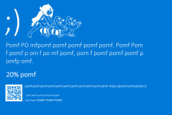  1girl 2boys barefoot blue_screen_of_death blush english_text furry furry_male highres jcm2 mecha mecha_musume microsoft_windows multiple_boys pomf_(jcm2) raccoon_boy robot running skin_seams smile twintails windows_10 
