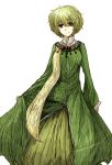  1girl alternate_costume dress green_dress green_hair no_hat no_headwear rhapsode short_hair soga_no_tojiko solo touhou 