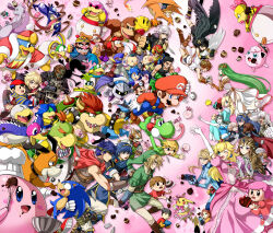  6+boys 6+girls absolutely_everyone alph_(pikmin) animal_crossing arm_cannon basket bird black_eyes black_hair blonde_hair blue_eyes blue_hair blue_pikmin blush blush_stickers bob-omb bodysuit bowser bowser_jr. box box_of_chocolates boxing_gloves breasts brothers brown_hair candy cape capri_pants captain_falcon charizard chef_hat chocolate chocolate_bar closed_eyes colored_skin commentary_request crop_top crown cup cupcake dark_pit diddy_kong dog dog_(duck_hunt) donkey_kong donkey_kong_(series) dr._mario dr._mario_(game) dress dual_persona duck duck_(duck_hunt) duck_hunt earrings elbow_gloves everyone f-zero facial_hair falco_lombardi family_computer_robot father_and_son female_robin_(fire_emblem) fire fire_emblem fire_emblem:_mystery_of_the_emblem fire_emblem:_radiant_dawn fire_emblem_awakening flame-tipped_tail food fox_mccloud furry game_&amp;_watch ganondorf gloves gorilla green_eyes greninja gun hair_ornament hair_over_one_eye handgun handheld_game_console hat head_fuse head_mirror headband heart heart-shaped_chocolate heart-shaped_food helmet highres holding holding_gun holding_weapon hood hooded_jacket iggy_koopa ike_(fire_emblem) jacket jewelry jigglypuff junior_clown_car kid_icarus kid_icarus_uprising king_dedede kirby kirby_(series) koopalings larry_koopa lemmy_koopa link little_mac long_coat long_hair long_sleeves lucario lucas_(mother_3) lucina_(fire_emblem) ludwig_von_koopa luigi luma_(mario) male_robin_(fire_emblem) mario marth_(fire_emblem) mask medicine medium_breasts mega_man_(character) mega_man_(classic) mega_man_(series) meta_knight metroid mewtwo midriff mii_(nintendo) mii_brawler mii_brawler_(smash_4) mii_gunner mii_gunner_(smash_4) morton_koopa_jr. mother_(series) mother_2 mother_3 mr._game_&amp;_watch multiple_boys multiple_girls mustache navel necklace necktie ness_(mother_2) nintendo nintendo_3ds olimar outstretched_arm overalls pac-man pac-man_(game) pac-man_eyes palutena pants paralyzer pikachu pikmin_(creature) pikmin_(series) pink_background pink_hair pit_(kid_icarus) pointy_ears pokemon pokemon_(creature) pokemon_dppt pokemon_xy ponytail pouch power_suit_(metroid) princess_daisy princess_peach princess_zelda punch-out!! purple_pikmin reaching red_pikmin revision rock_pikmin rosalina roy_koopa samus_aran scarf sheik shoulder_pads shulk_(xenoblade) siblings sidelocks sleeveless solid_oval_eyes sonic_(series) sonic_the_hedgehog star_fox super_mario_bros. super_mario_galaxy super_smash_bros. sweatdrop tail tank_top teacup the_legend_of_zelda the_legend_of_zelda:_the_wind_waker the_legend_of_zelda:_twilight_princess tiara tongue toon_link tunic twintails valentine varia_suit vest villager_(animal_crossing) wario wario_(warioware) warioware weapon wendy_o._koopa white_gloves white_hair white_pikmin white_skin wii_fit wii_fit_trainer_(female) wii_fit_trainer_(male) winged_pikmin wristband xenoblade_chronicles_(series) xenoblade_chronicles_1 yellow_eyes yellow_pikmin yoshi yuino_(fancy_party) zero_suit 