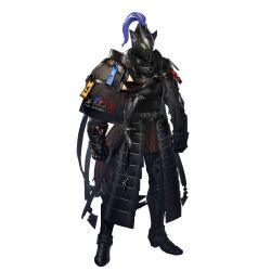  1boy animal_ears arknights arm_armor armor armored_boots arms_at_sides belt black_armor black_helmet boots breastplate capelet clenched_hands covered_face faulds full_armor full_body gauntlets glowing glowing_eyes helm helmet horse_boy horse_ears horse_tail official_art ryuuzaki_ichi scabbard sheath solo sword tail third-party_source transparent_background tytus_topola_(arknights) weapon 