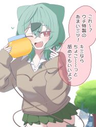  absurdres amtkmituki breasts bulbasaur commentary_request green_hair gyaru_bulbasaur_(shin_no_tenpii) highres personification pokemon pokemon_(creature) pokemon_pokopia thighs 