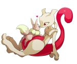  bad_id eevee eye_contact heart looking_at_another mewtwo no_humans nose-to-nose nose_touching noses_touching not_shiny_pokemon pink_eyes pokemon pokemon_(creature) red_eyes shiny_pokemon sitting tail zakki 
