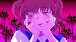  blush gradient gradient_background hair_bobbles hair_ornament hands_on_own_cheeks hands_on_own_face looking_at_viewer onozuka_komachi pink_eyes red_hair redhead sawara_(starligtvision) solo teeth touhou yandere_trance 