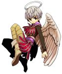  angel angel_wings bad_id boots brown_eyes dragon_quest dragon_quest_ix halo male solo white_hair wings zakki 