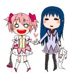  blush_stickers charlotte_(madoka_magica) grin kaname_madoka kec_ial kyubey lowres magical_girl mahou_shoujo_madoka_magica oktavia_von_seckendorff pantyhose sketch smile spoilers 