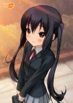  bag black_hair brown_eyes k-on! long_hair nakano_azusa ryunnu school_uniform twintails 