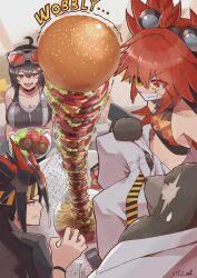 anton_ivanov bear_boy ben_bigger burger grace_howard hamburger koleda_belobog long_hair multiple_boys multiple_girls short_hair zenless_zone_zero