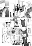  1girl animal_ears apron blush butler cat_ears facial_hair formal long_hair maid maid_headdress makise_kurisu miya_(hooooo) monochrome okabe_rintarou short_hair steins;gate stubble suit translation_request 