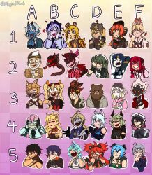  alice_thymefield animal_ears anton_ivanov artist_name asaba_harumasa belle_(zenless_zone_zero) ben_bigger billy_kid burnice_white caesar_king_(zenless_zone_zero) chart coco_(zenless_zone_zero) corin_wickes ellen_joe hugo_vlad ju_fufu koleda_belobog lighter_(zenless_zone_zero) long_hair lucia_elowen luciana_de_montefio magus_(zenless_zone_zero) medium_hair mevorakh_(zenless_zone_zero) multiple_boys multiple_girls oni orphie_magnusson piper_wheel pulchra_fellini seed_(zenless_zone_zero) seth_lowell sharp_teeth short_hair soukaku_(zenless_zone_zero) tsukishiro_yanagi ukinami_yuzuha vivian_banshee wise_(zenless_zone_zero) zenless_zone_zero 