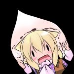  animal_ears blonde_hair cat_ears chibi hoshizuki_(seigetsu) mizuhashi_parsee open_mouth pointy_ears puru-see scarf solo touhou trembling 