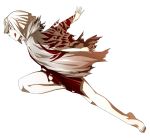  barefoot god_eater god_eater_burst jumping pale_skin real_xxiii shio_(god_eater) short_hair simple_background smile solo tongue torn_clothes white_background 