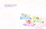  3girls blossom_(ppg) bubbles_(ppg) buttercup_(ppg) crayon_(medium) cutout faux_traditional_media highres multiple_girls powerpuff_girls riding shimabo siblings sisters unicorn wallpaper 