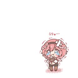  1girl :t absurdres black_hairband black_shoes black_shorts blue_eyes blush_stickers brown_pantyhose chibi closed_mouth colored_shadow commentary_request crossed_bandaids feathered_wings hair_between_eyes hairband head_wings highres hololive long_sleeves mitarashi_neko pantyhose pantyhose_under_shorts pink_hair pink_wings puffy_long_sleeves puffy_sleeves shadow shoes shorts simple_background solo standing takane_lui takane_lui_(1st_costume) tears trembling v-shaped_eyebrows virtual_youtuber wavy_mouth white_background wings 