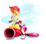  anna_kozuki belt bike_shorts boots fingerless_gloves gloves hair_ornament kouzuki_anna multicolored_hair short_hair two-tone_hair yellow_eyes yu-gi-oh! yuu-gi-ou yuu-gi-ou_zexal 