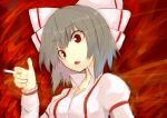  absurdres alternate_hairstyle awa_(3anco00) bow cigarette fujiwara_no_mokou grey_hair hair_bow highres open_mouth red_eyes short_hair solo suspenders touhou 