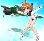  a6m_zero airplane animal_ears cosplay imperial_japanese_navy military miyafuji_yoshika miyafuji_yoshika_(cosplay) solo strike_witches suda_noriko tail world_war_ii yokoyama_kouichi 