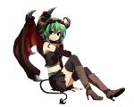  boots demon goggles gumi horns ichinose_yukino red_eyes skirt tail thigh-highs thighhighs vocaloid white wings 
