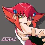  anna_kozuki fingerless_gloves gloves hair_ornament kouzuki_anna multicolored_hair short_hair two-tone_hair yellow_eyes yu-gi-oh! yuu-gi-ou yuu-gi-ou_zexal 