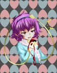  eyes hairband heart heart_background highres kehukoete komeiji_satori purple_hair red_eyes short_hair solo touhou 