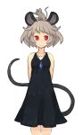  dress grey_hair jean_(artist) jewelry mouse mouse_ears mouse_tail nazrin object_on_head pendant red_eyes tail touhou 
