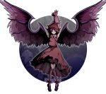  canary4 canary_(artist) closed_eyes dress hat kneehighs large_wings mystia_lorelei pink_hair short_hair socks solo touhou winged_shoes wings 