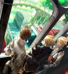  00111 armor balflear balthier blonde_hair crossover dutch_angle final_fantasy final_fantasy_tactics final_fantasy_xii final_fantasy_xii_revenant_wings gloves male ramza_beoulve spikes vaan water 