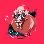  belt boots chibi dress earmuffs gloves headphones headset kneehighs long_hair maruino miki_(vocaloid) musical_note red_eyes red_hair redhead sf-a2_miki socks star striped striped_gloves striped_kneehighs very_long_hair vocaloid wrist_cuffs 