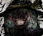  abstract creepy f7(eiki) face green_hair hat komeiji_koishi multicolored_eyes ribbon stare touhou 