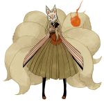  fox_ears japanese_clothes kimono l_hakase mask pantyhose simple_background 