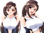  breasts final_fantasy final_fantasy_vii large_breasts open_mouth suspenders tank_top tifa_lockhart toushi_ryoku 