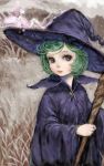  evarella green_hair hat pon schierke staff witch_hat 
