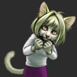  1girl animal_ears arcueid_brunestud cat cat_ears cat_tail furry low_res lowres melty_blood nekoarc parody realistic solo tail too_literal tsukihime what 