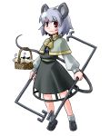 basket grey_hair highres jewelry kugelschreiber long_tail mouse mouse_ears mouse_tail nazrin pendant prehensile_tail red_eyes short_hair tail touhou transparent_background