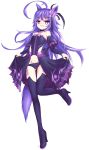  animal_ears kerikaza long_hair original purple_eyes purple_hair solo tail thigh-highs thighhighs violet_eyes 