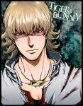  barnaby_brooks_jr blonde_hair glasses jacket jewelry kkkrrrooo male necklace red_jacket solo tiger_&amp;_bunny title_drop 