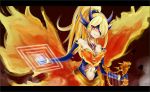  breasts cleavage dragon dragon_devil_queen_dragoon duel_monster gloves harp highres instrument queen_dragoon red_eyes solo yu-gi-oh! yuu-gi-ou yuu-gi-ou_duel_monsters 