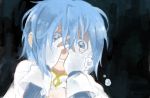  blue_eyes blue_hair crying crying_with_eyes_open gloves hands_on_another&#039;s_face hands_on_another's_face hands_on_own_face mahou_shoujo_madoka_magica miki_sayaka no+bi= sad short_hair solo tears 