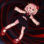 ascot blonde_hair child dress_shirt fangs looking_at_viewer mary_janes open_mouth outstretched_arms red_eyes rumia shirt shoes short_hair skirt skirt_set smile socks solo spread_arms touhou vest white_legwear youkai yunuki_uta 