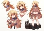  bat blonde_hair bound_wrists chain chains character_sheet collar fuurin_(omaemona) hidden_eyes long_hair looking_at_viewer mina_harker_(fuurin) pixiv_fantasia pixiv_fantasia_sword_regalia red_eyes sweater very_long_hair 