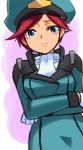  blue_eyes choutako gloves gundam gundam_age hat military military_uniform natora_einus red_hair redhead short_hair solo uniform 