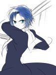  black_keys blue_eyes blue_hair ciel fighting_stance habit nagato123 short_hair solo tsukihime weapon 