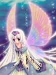  1girl butterfly_wings long_hair long_sleeves nishiwaki_yuuri original purple_eyes solo underwater violet_eyes white_hair wings 