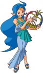  1girl blue_eyes blue_hair harp instrument jewelry jpeg_artifacts long_hair nayru nintendo official_art oracle_of_ages oracle_of_seasons pointy_ears sandals the_legend_of_zelda transparent_background 