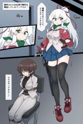  bdsm bondage bound chair commentary_request fianelle_(zenosakis) gag highres miniskirt original rioreori skirt thigh-highs tied_to_chair white_hair 