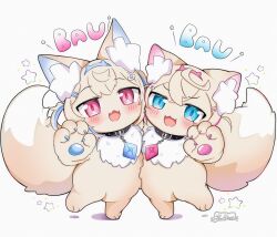  animal_ear_fluff animal_ears blue_eyes dog_ears dog_tail fangs fuwawa_abyssgard fuwawa_abyssgard_(dog) heonemo_0412 highres hololive hololive_english looking_at_viewer mococo_abyssgard mococo_abyssgard_(dog) open_mouth pink_eyes siblings sisters skin_fangs smile tail twins virtual_youtuber yellow_fur 