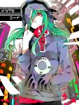  green_hair hair_over_one_eye hood hoodie kagerou_project kido_(kagerou_project) long_hair looking_away mekakushi_code_(vocaloid) mekakushi_cord_(vocaloid) red_eyes vocaloid wonoco0916 
