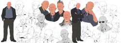  1boy absurdres bald beard better_call_saul black_jacket breaking_bad commentary english_commentary facial_hair goatee highres jacket male_focus mike_ehrmantraut old old_man open_clothes open_jacket sketch solo utm_alt white_beard white_facial_hair 