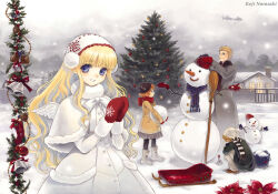  asatani_tomoyo christmas_tree narasaki_kouji non-web_source snowman 